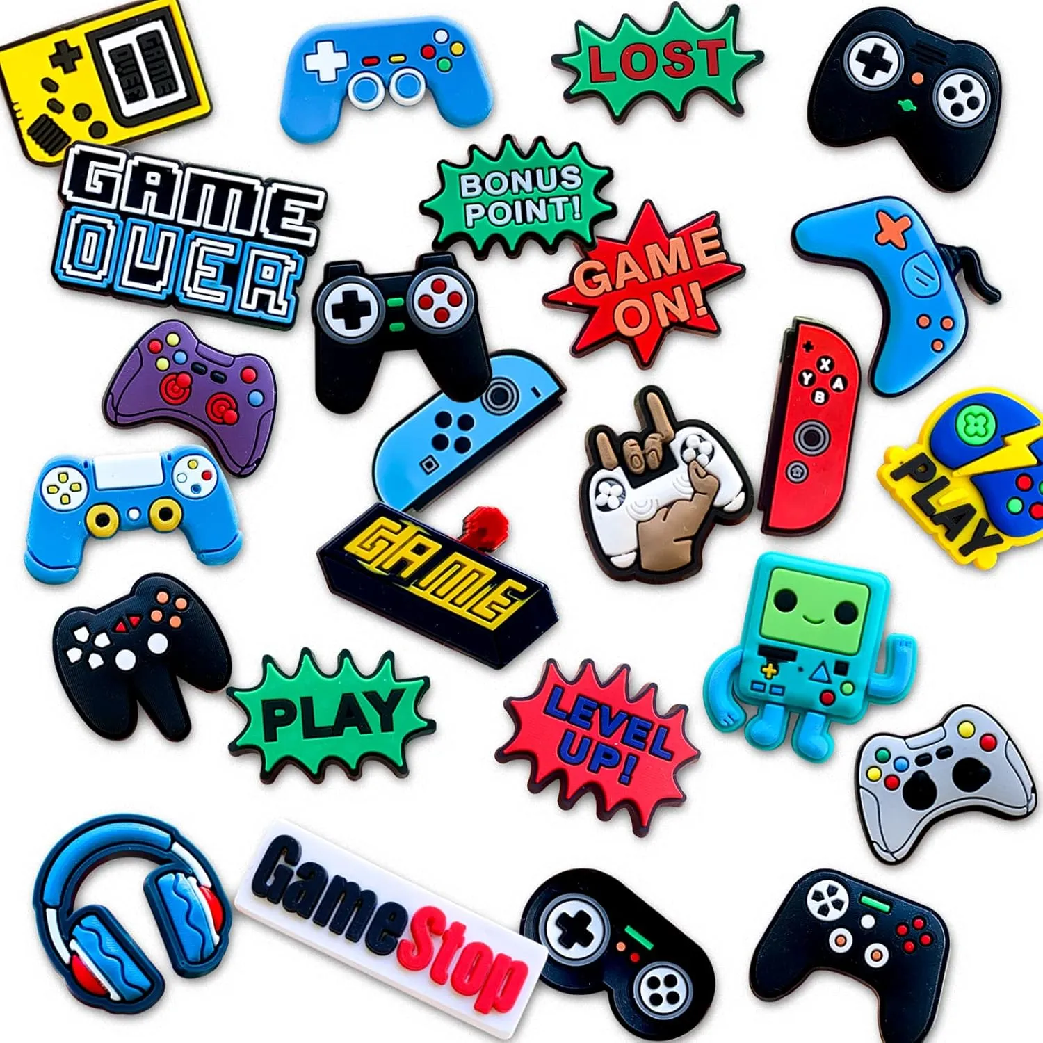 25 35Pcs Video Game Charms for Clog Shoes Decoration, Game Handle Charms Accessories for Adult Men