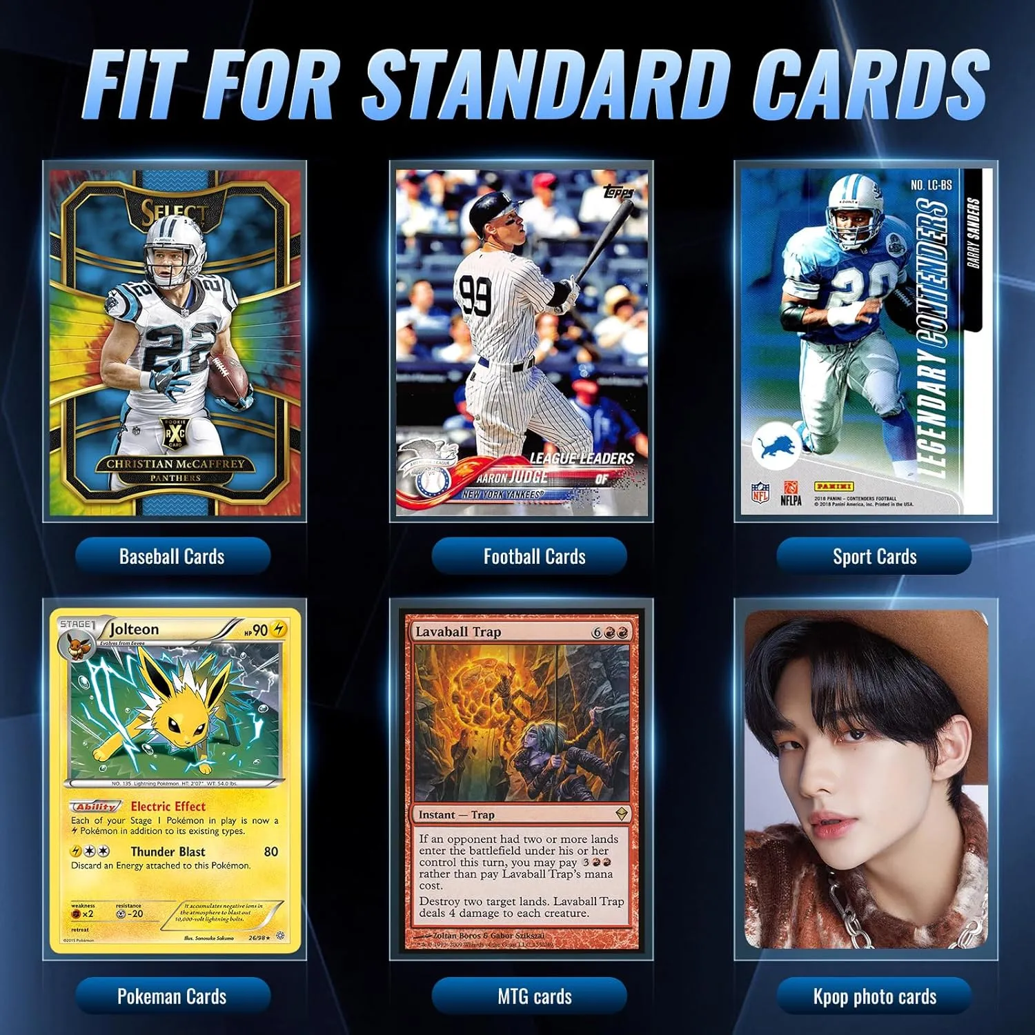 600 Counts Card Sleeves, Penny Sleeves for Trading Cards, Baseball Card Sleeve, Clear Trading Card Sleeve, Soft Plastic Card Protector Sleeve for Sports, Football, Game Cards, MTG