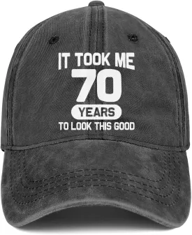 70th Birthday Gifts for Men Women 70 Year Old Gifts 1955 Birthday Vintage Hat 100% Cotton Baseball Cap