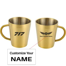 717 Flat Text Designed Stainless Steel Coffee Mugs