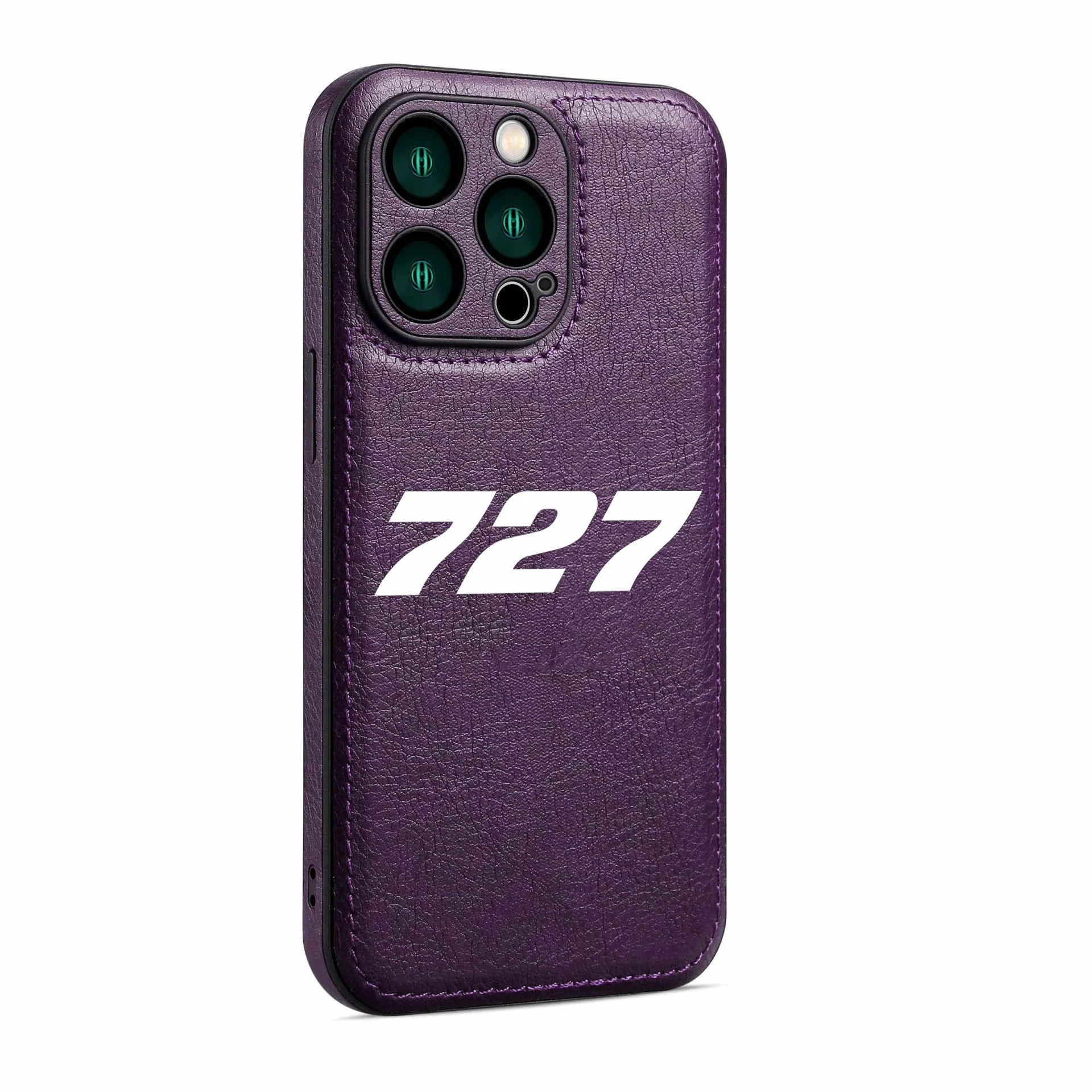 727 Flat Text Designed Leather iPhone Cases