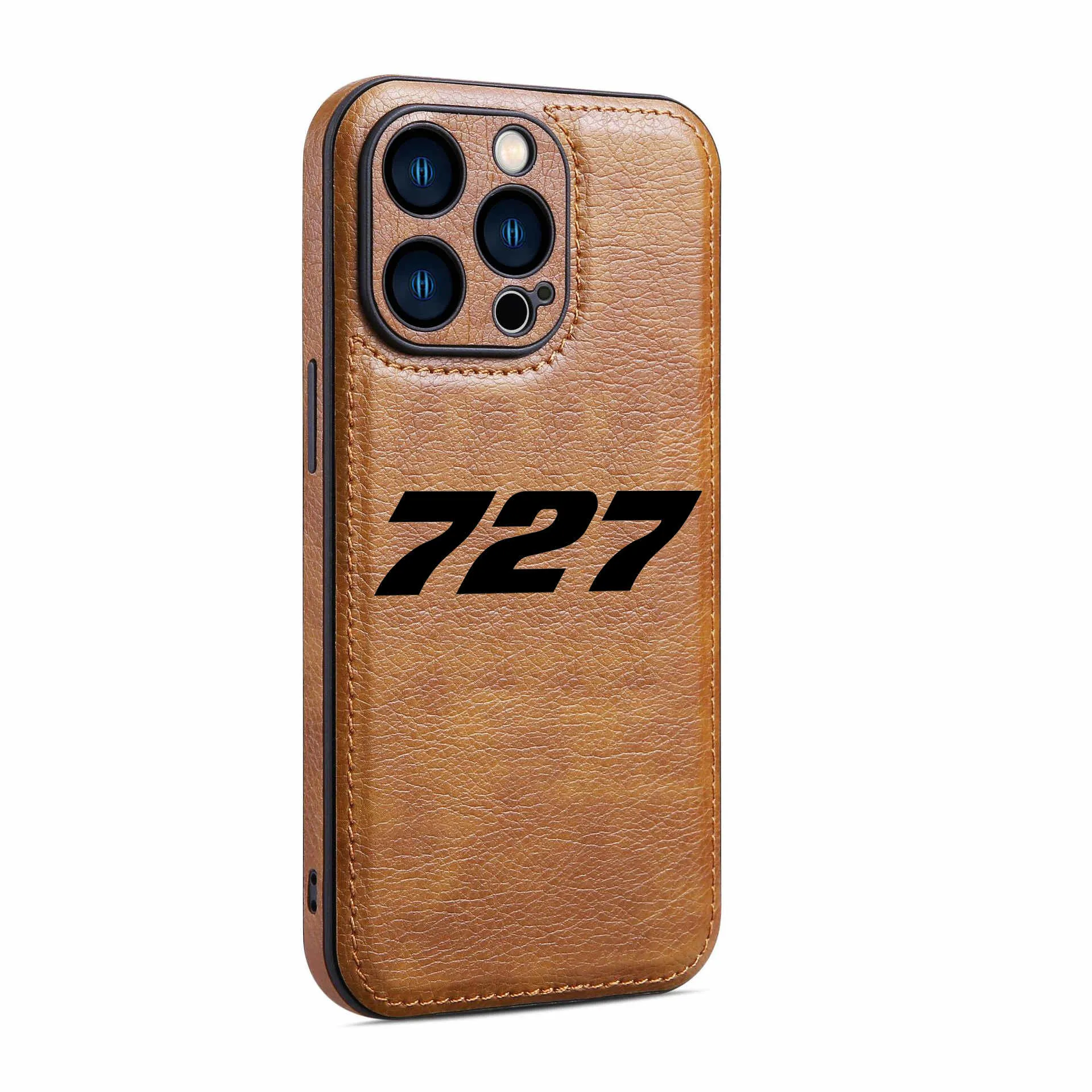 727 Flat Text Designed Leather iPhone Cases