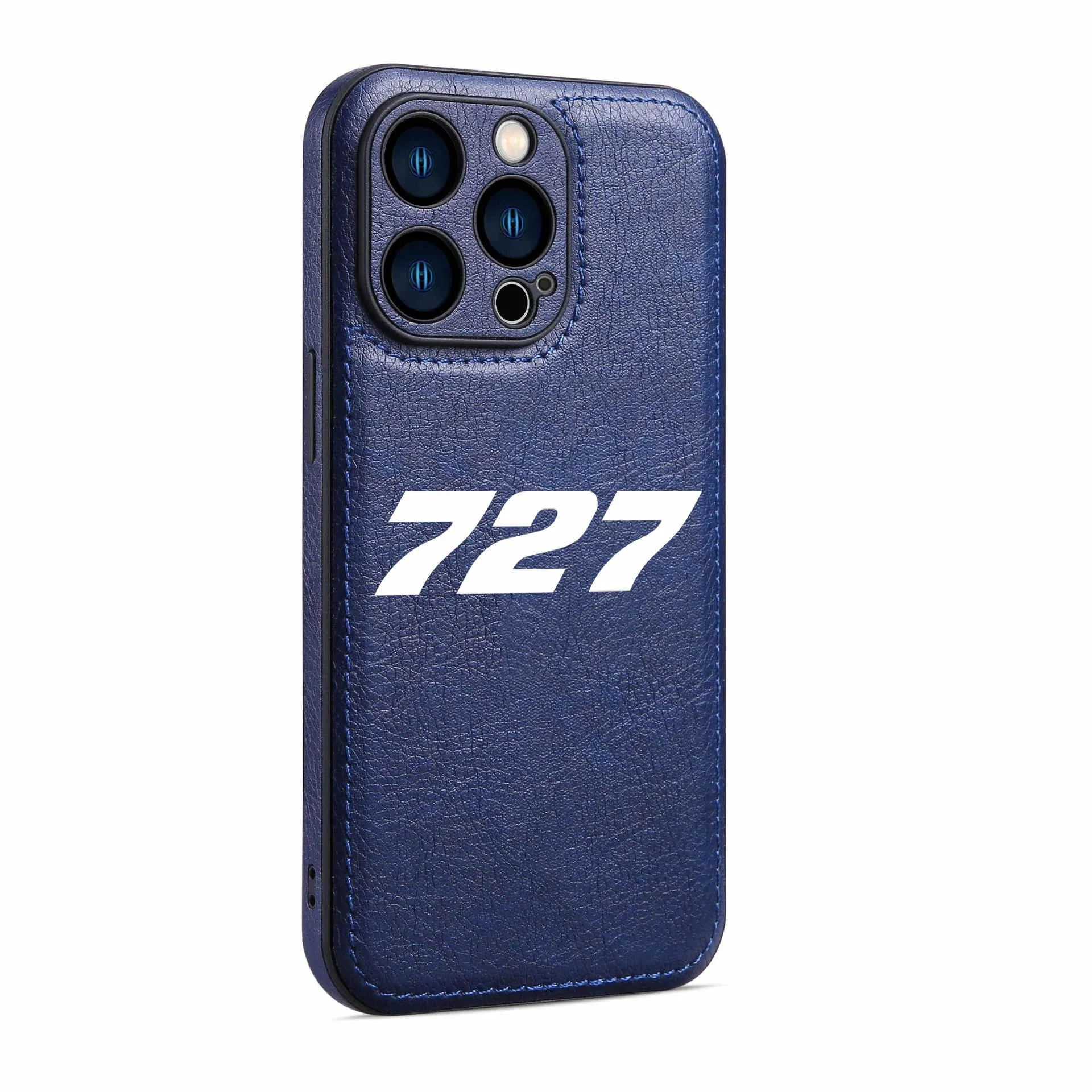 727 Flat Text Designed Leather iPhone Cases