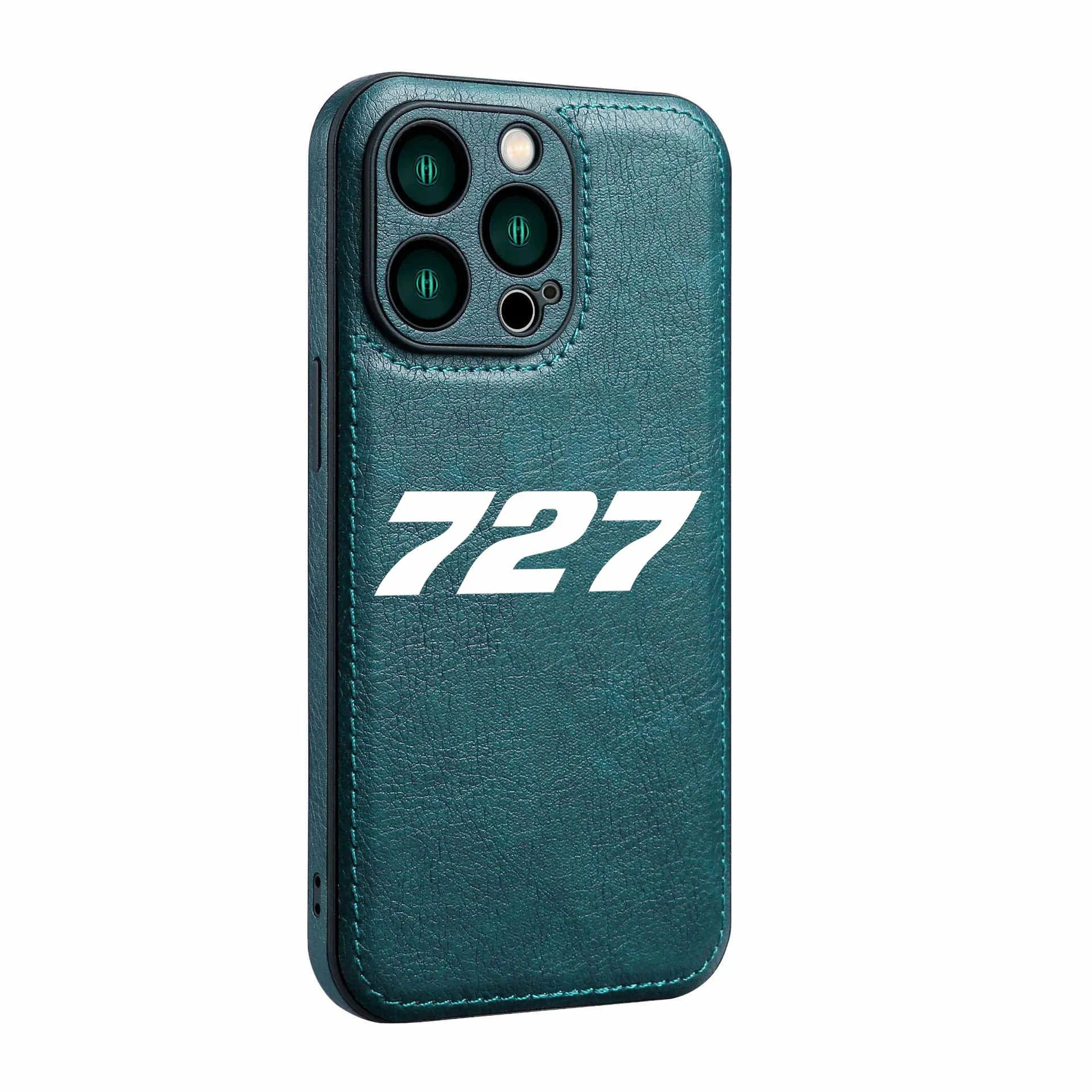 727 Flat Text Designed Leather iPhone Cases