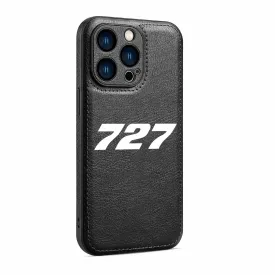 727 Flat Text Designed Leather iPhone Cases