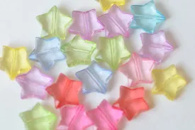Acrylic Faceted Star Beads Mixed Color Size 15mm Set of 30 A7040