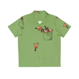 Adorable Red Panda Pocket Hawaiian Shirt for Kids
