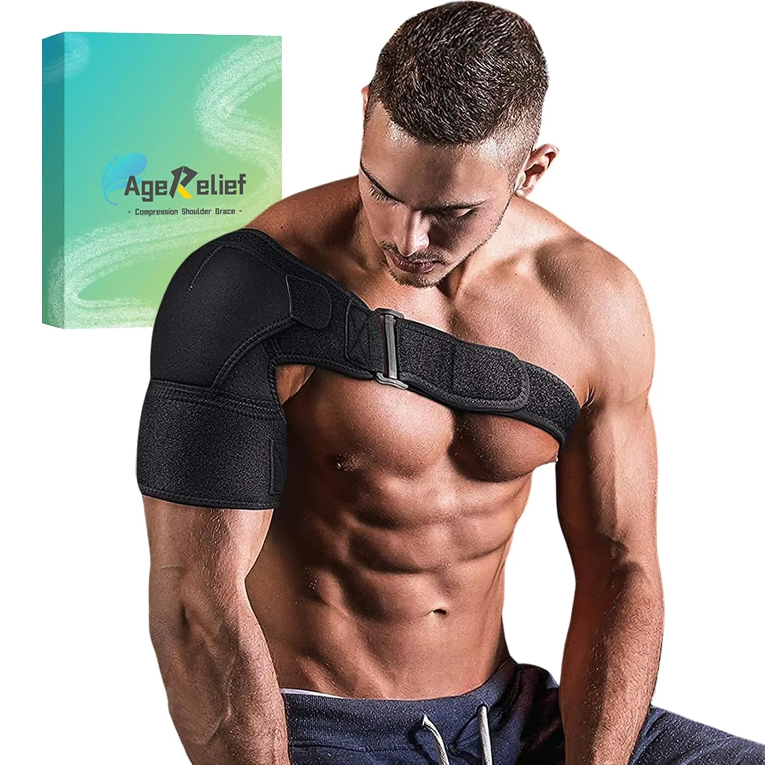 Age Relief Compression Shoulder Brace, Rotator Cuff Support Brace Relieves Shoulder Pain,Shoulder Sleeve Compression for Men and Women