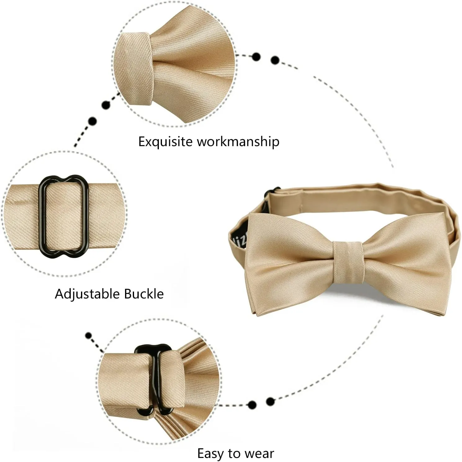 Alizeal Solid Banded Adjustable Length Pre-tied Boy's Bow Tie