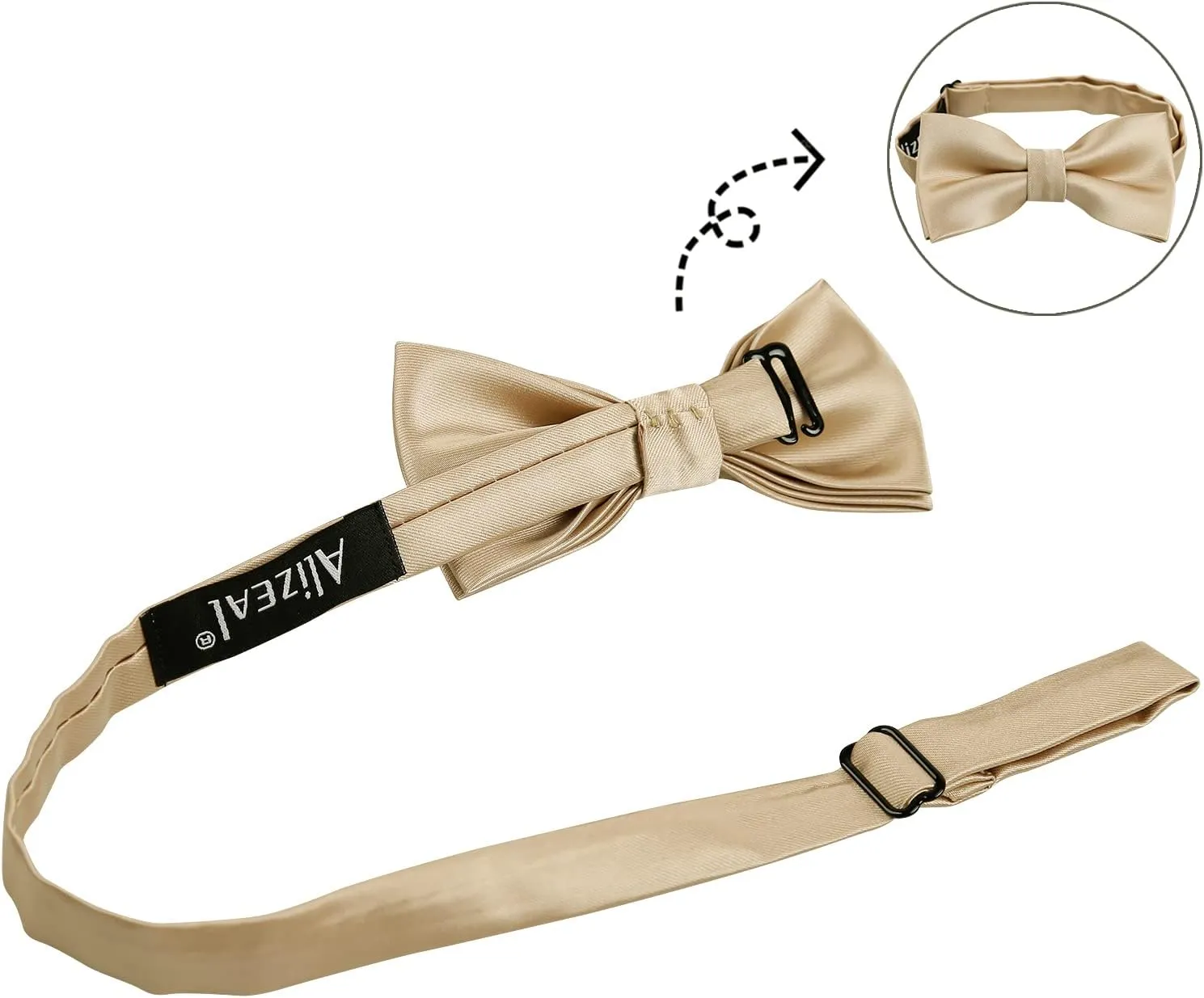 Alizeal Solid Banded Adjustable Length Pre-tied Boy's Bow Tie