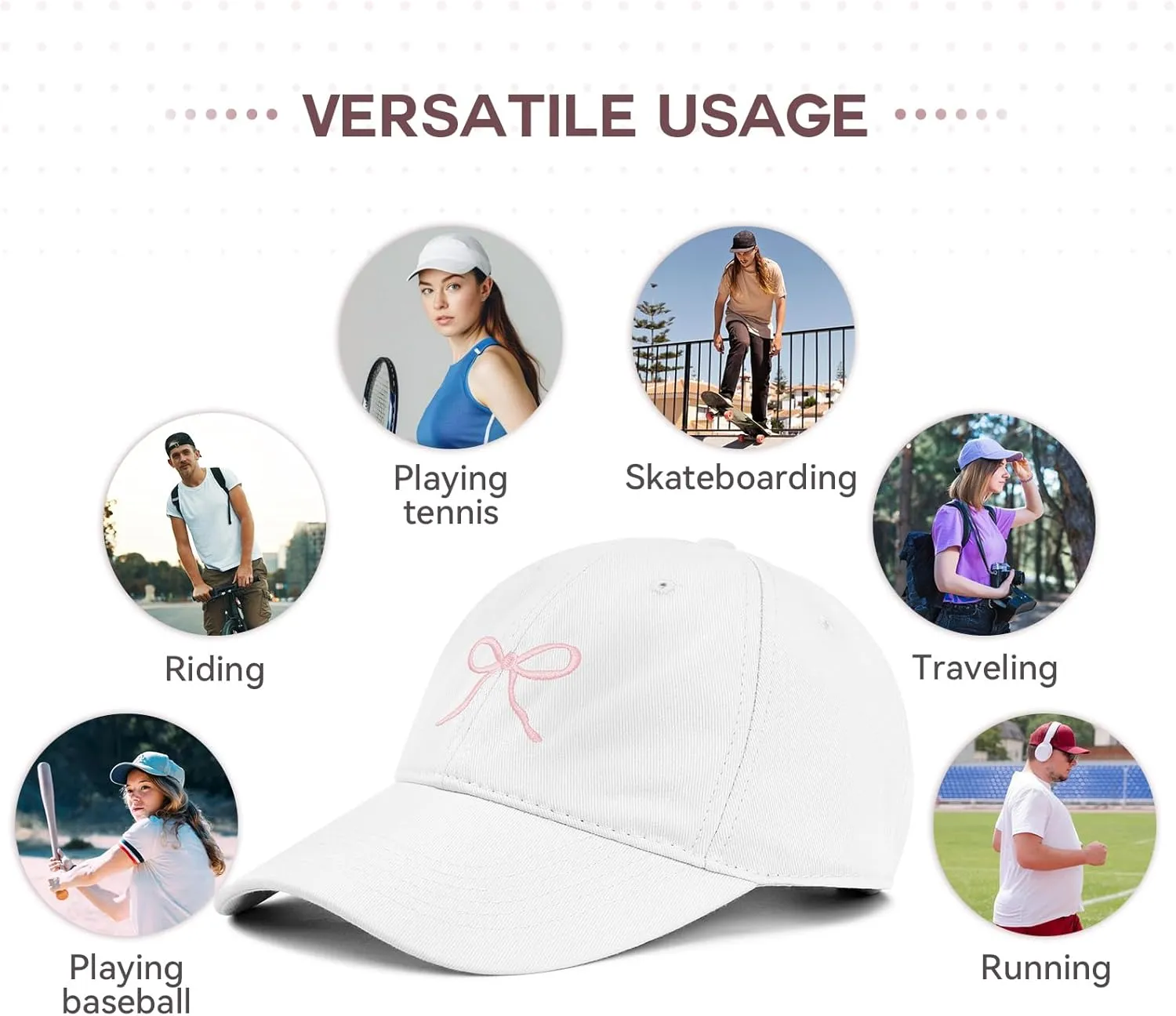 American Trends Womens Baseball Caps Adjustable Cute Baseball Caps for Women Y2K Hats for Everyday Wear Outdoor Activities