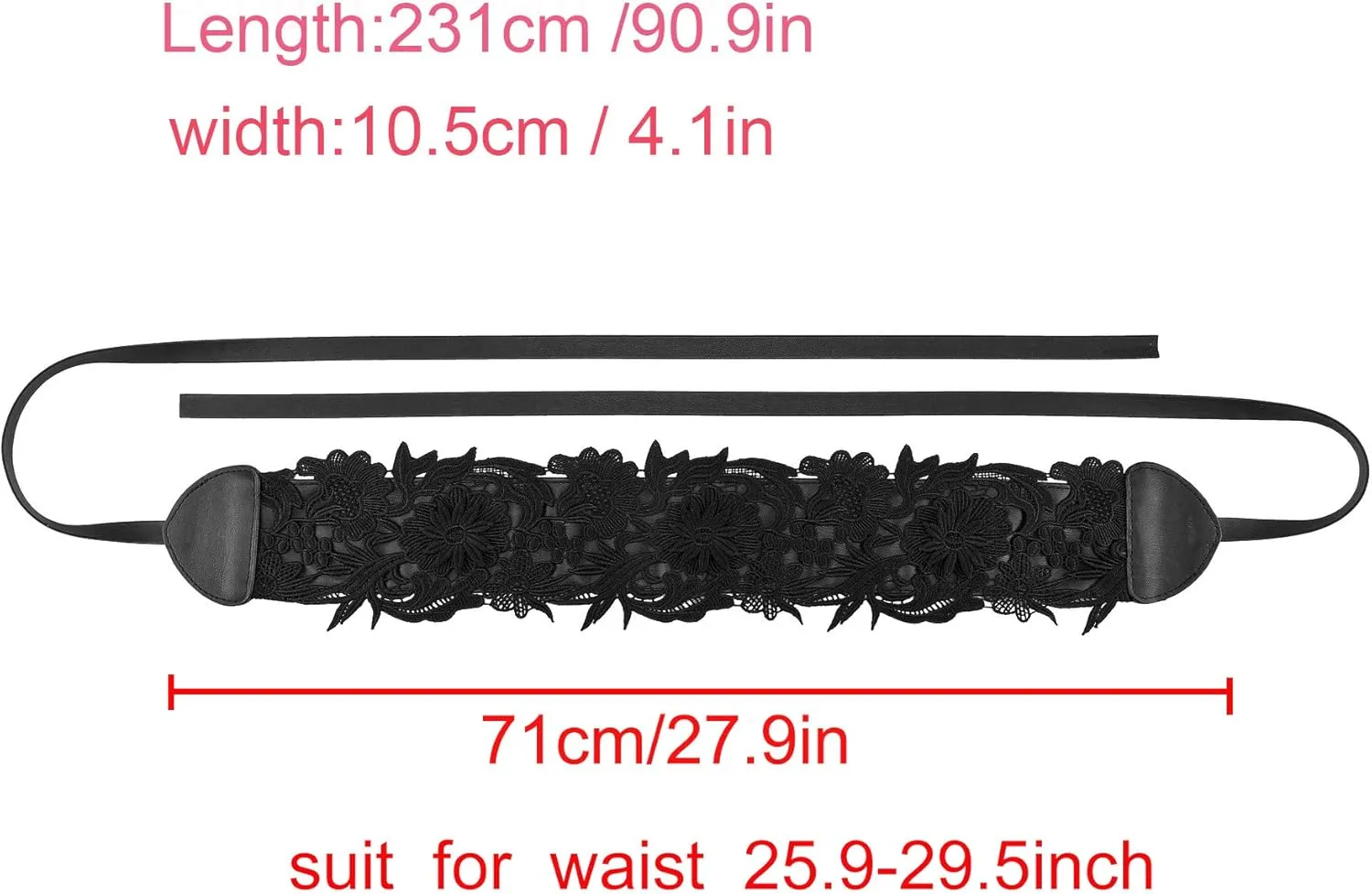 Ayliss Women's Lace Waist Belt Obi Bowknot Cinch Wide Belt Bow Tie Wrap Boho Corset Dress Waist Band Pu Leather