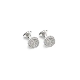 Basket Single Ended Cufflinks Silver