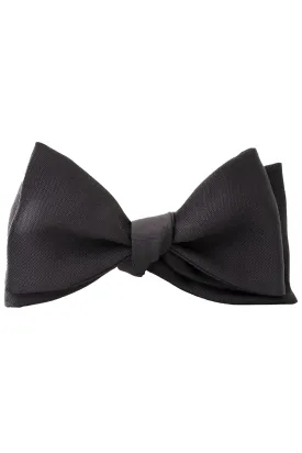 Black Silk Barathea Self-Tie Bow Tie