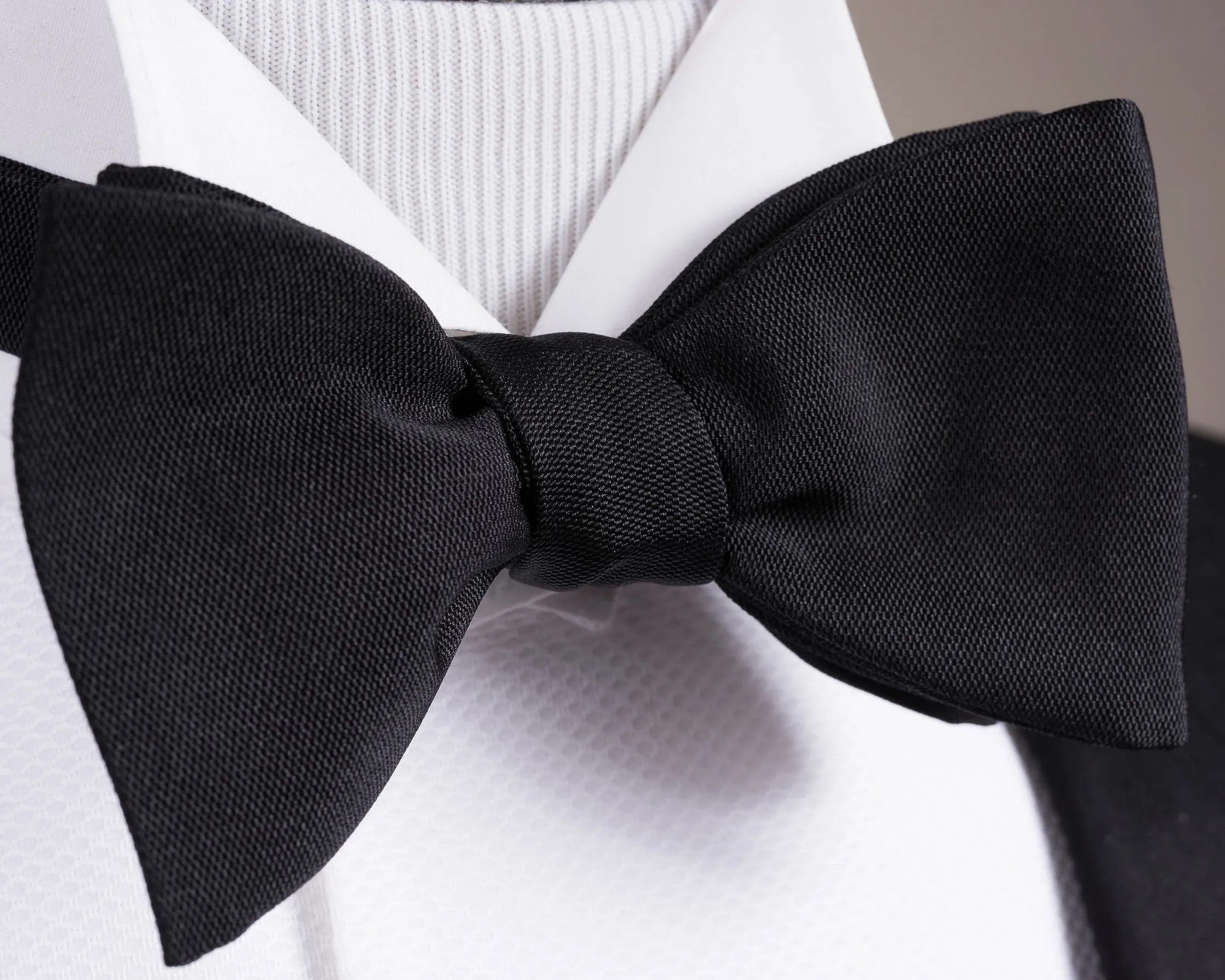 Black Silk Barathea Self-Tie Bow Tie