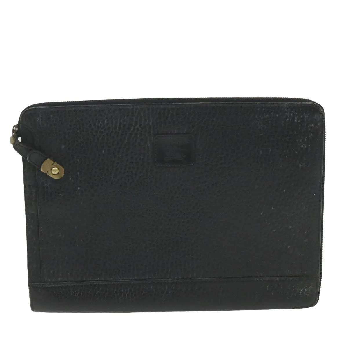 BurberrySs Briefcase Leather Black Auth 59094