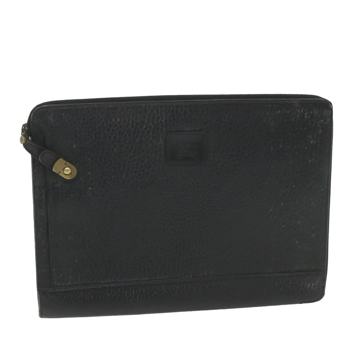 BurberrySs Briefcase Leather Black Auth 59094