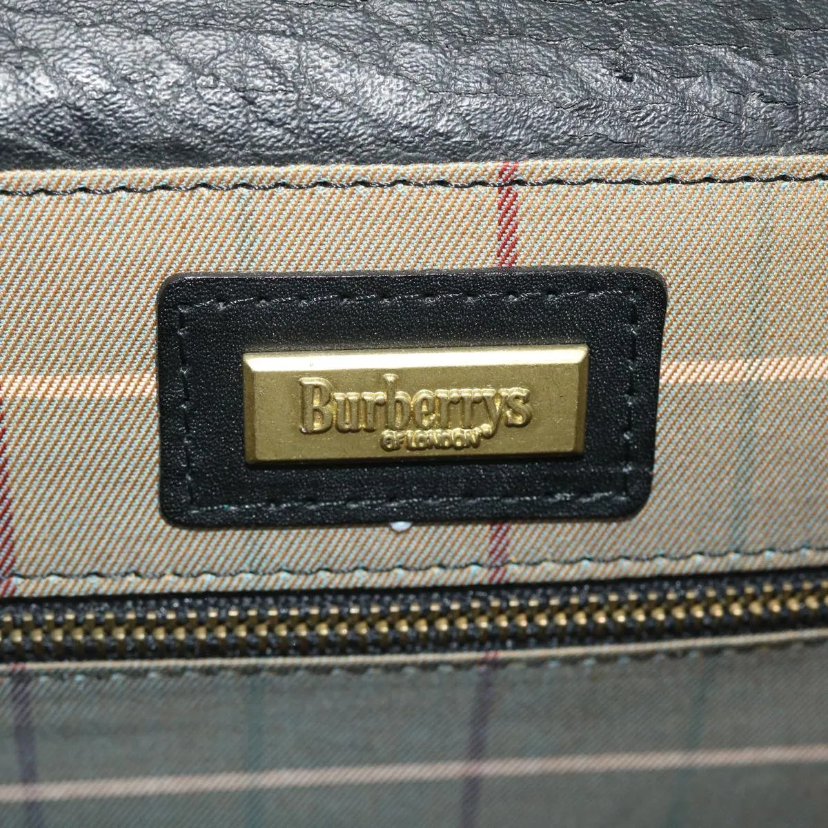 BurberrySs Briefcase Leather Black Auth bs7548