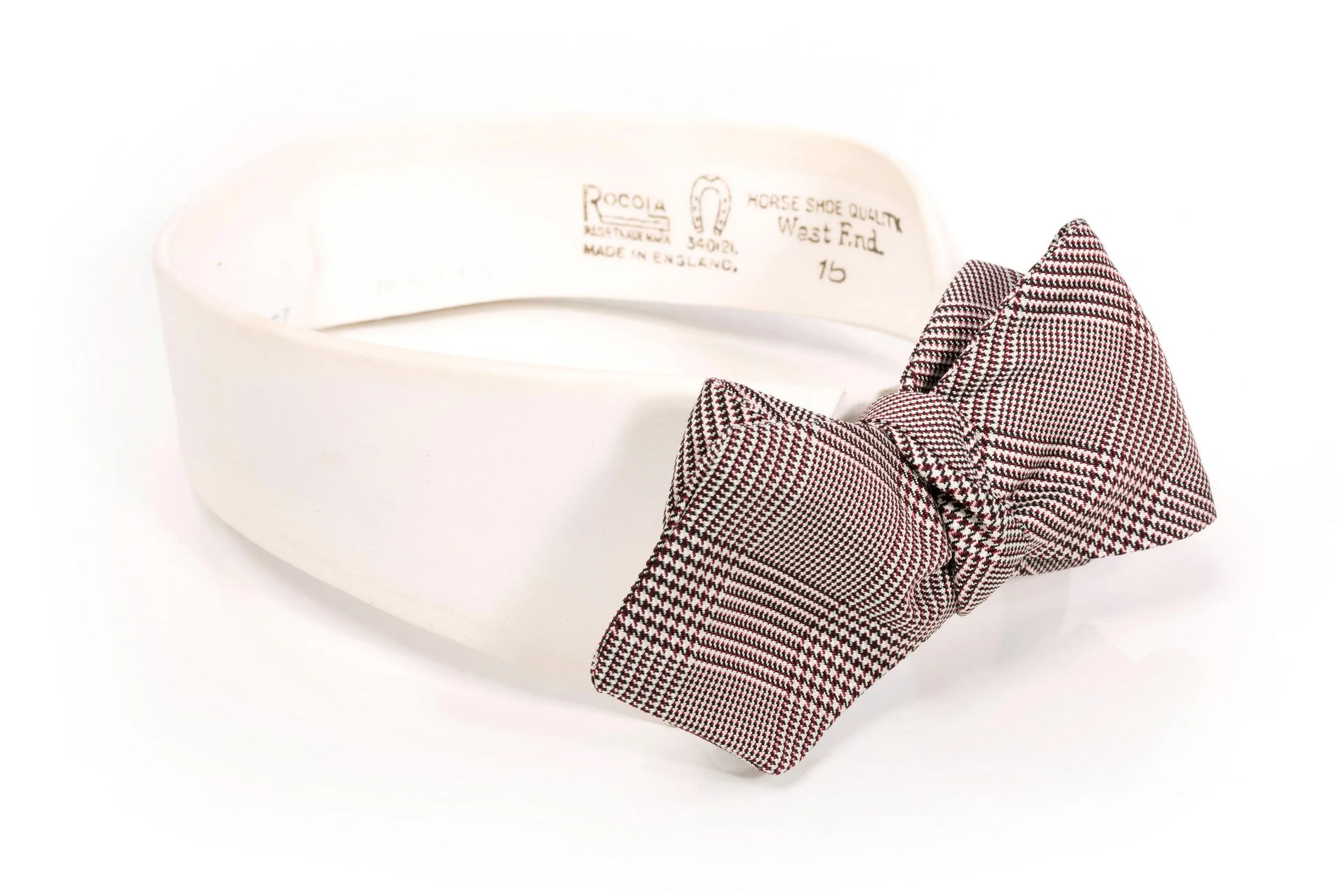 Burgundy Glen Check Silk Bow Tie