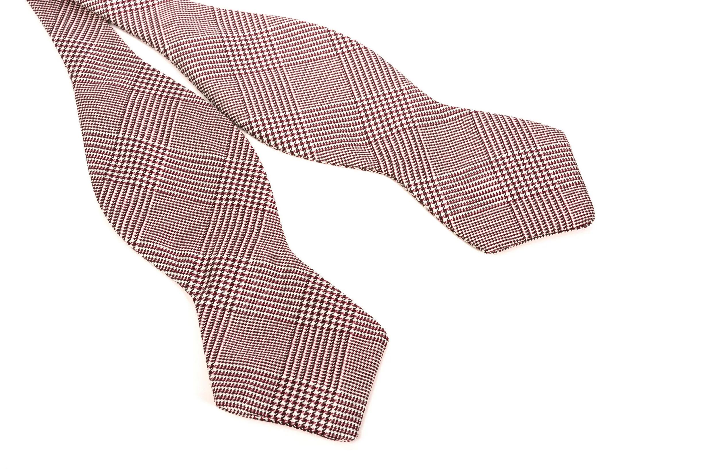 Burgundy Glen Check Silk Bow Tie
