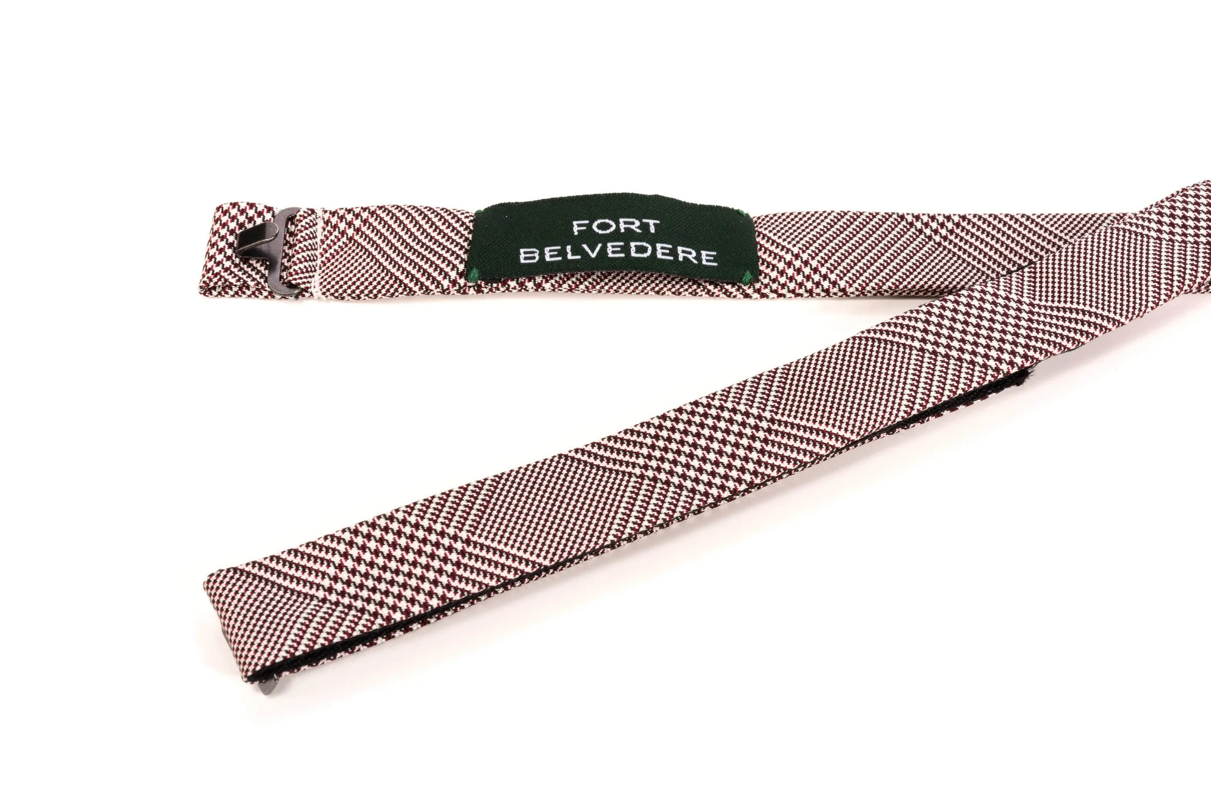 Burgundy Glen Check Silk Bow Tie