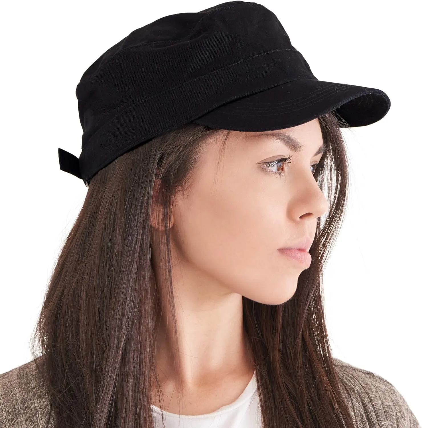 CHARM Cadet Military Army Cap - Mens Summer Cotton Painters Hat