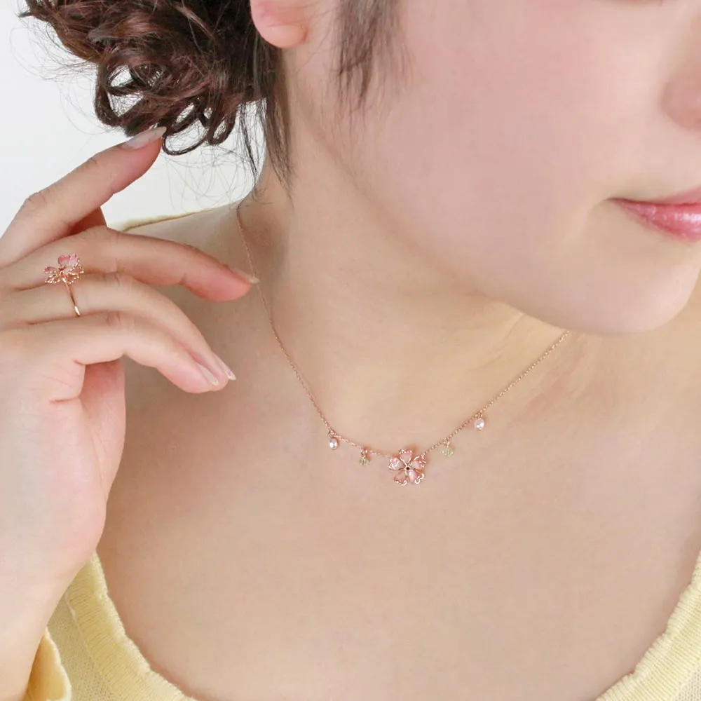 Cherry Blossom Charm Petit Necklace