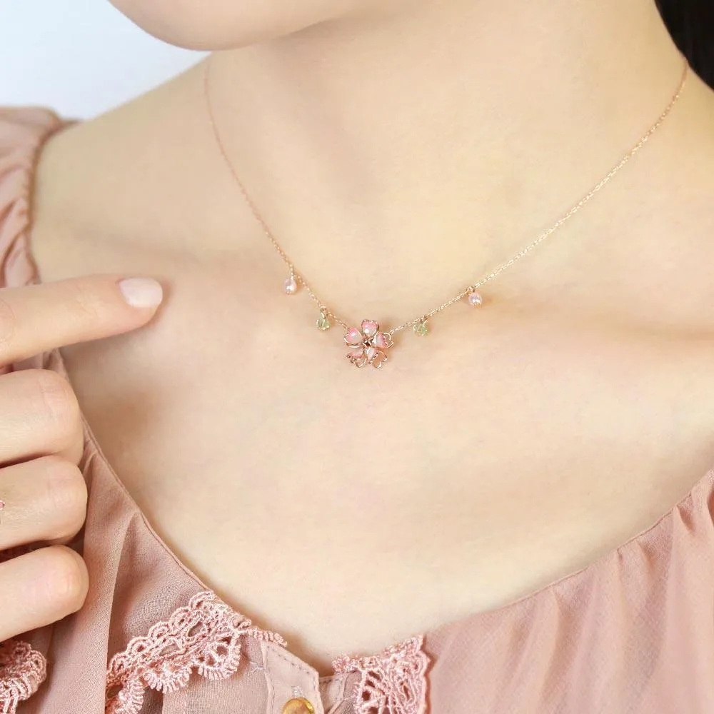 Cherry Blossom Charm Petit Necklace