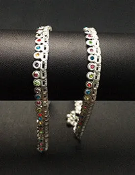Colourful stone Anklets