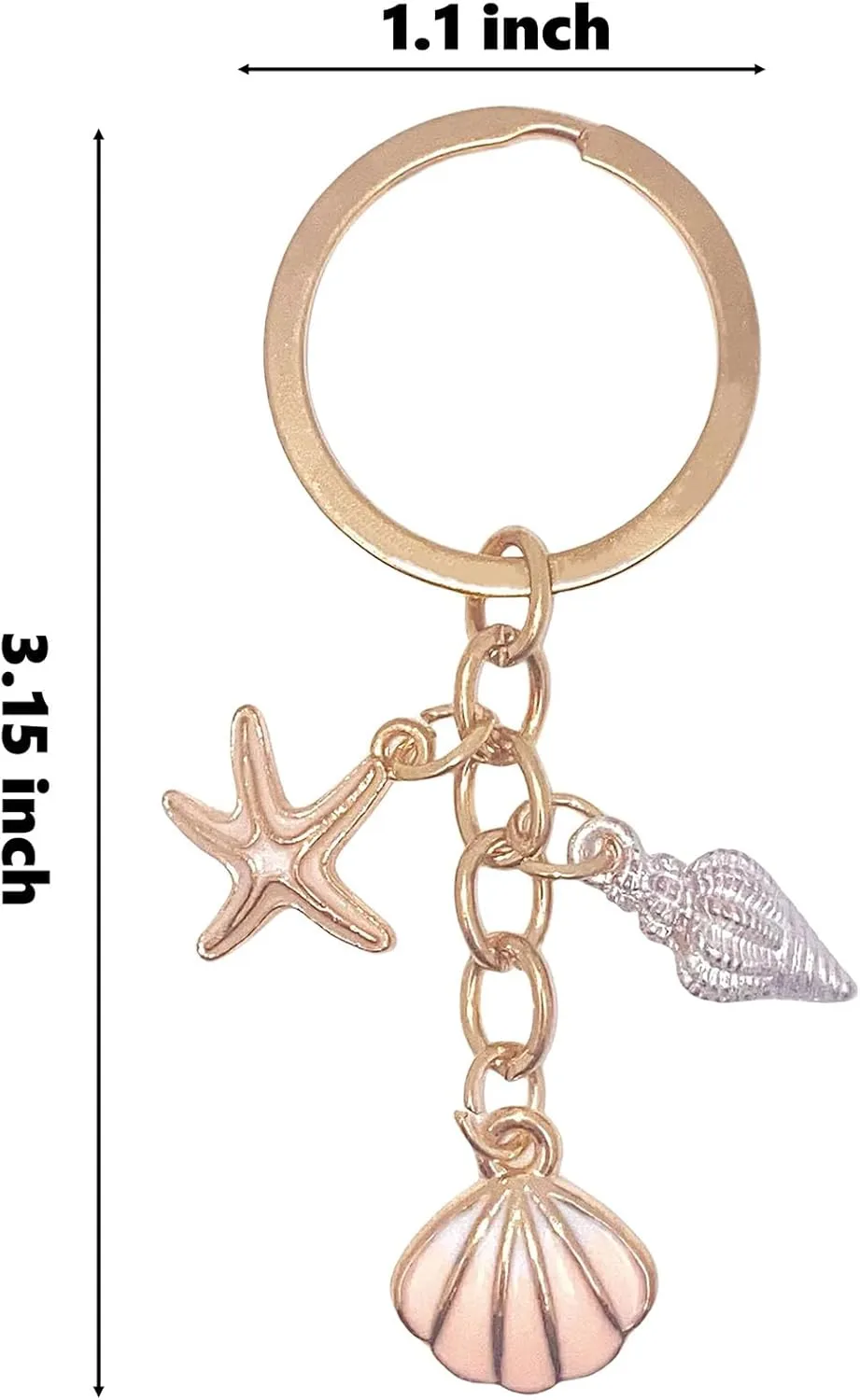 Cute Keychain for Women Aesthetic Keychain Funny Keychain Shell Starfish Key Rings for Car Keys