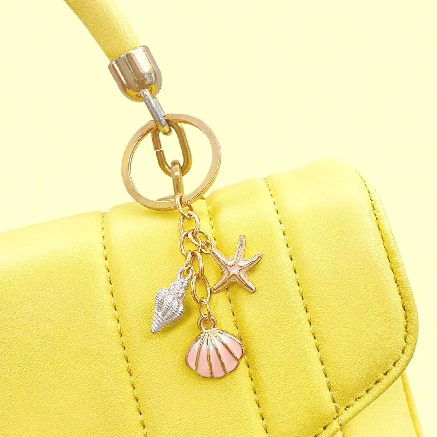 Cute Keychain for Women Aesthetic Keychain Funny Keychain Shell Starfish Key Rings for Car Keys