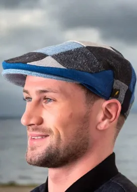 Donegal Tweed Flat Cap | Blue Patch