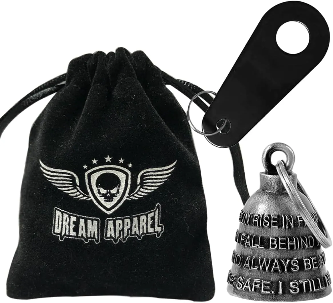 Dream Apparel Motorcycle Bell Guardian Angel Drive Away Gremlin, Biker Bell for Men Women Rider Riding, Good Luck Gift