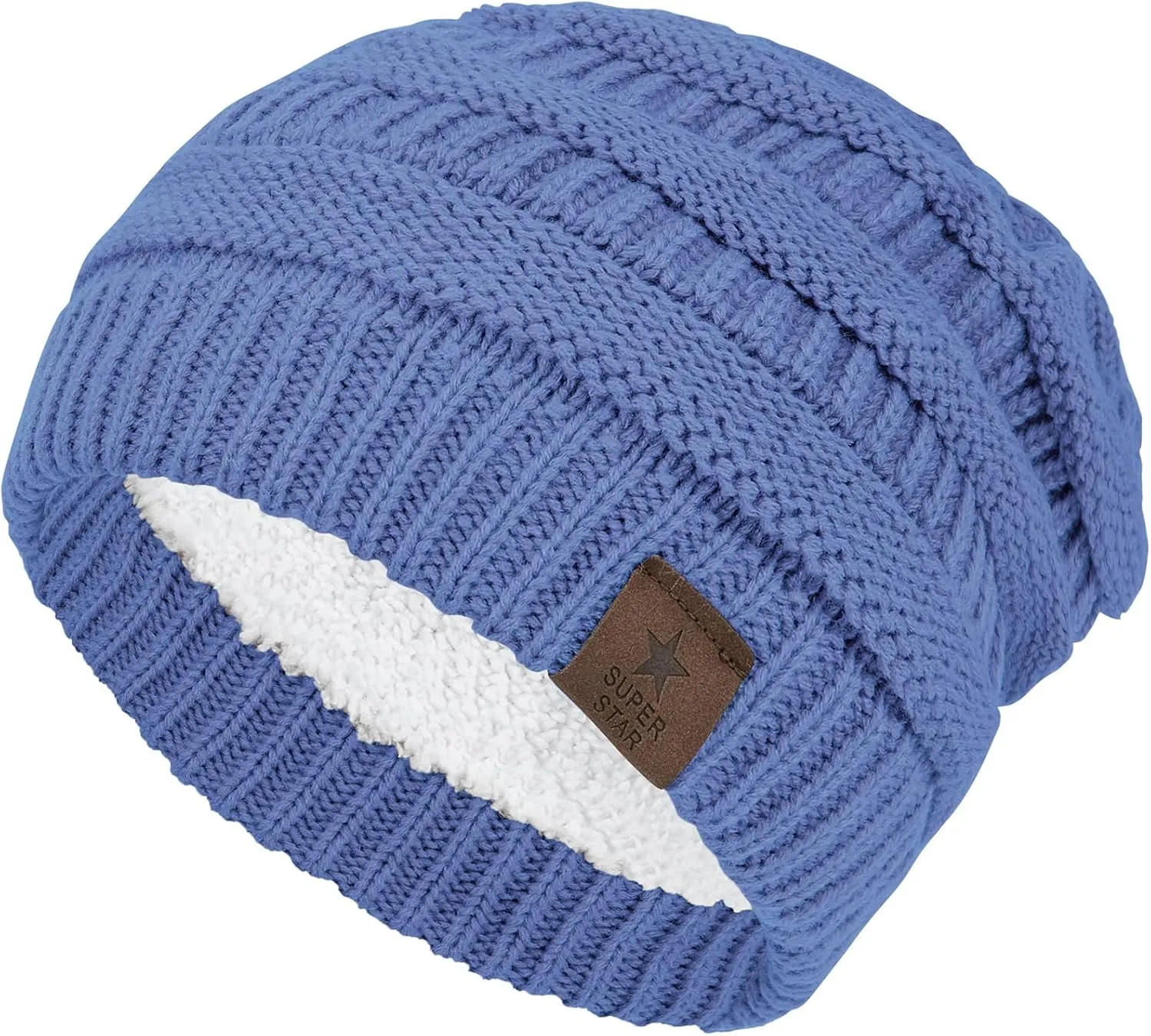 Durio Womens Knit Beanie Winter Thick Solid Fleece Lined Beanie Hats for Women Men Unisex Warm Skiing Beanies