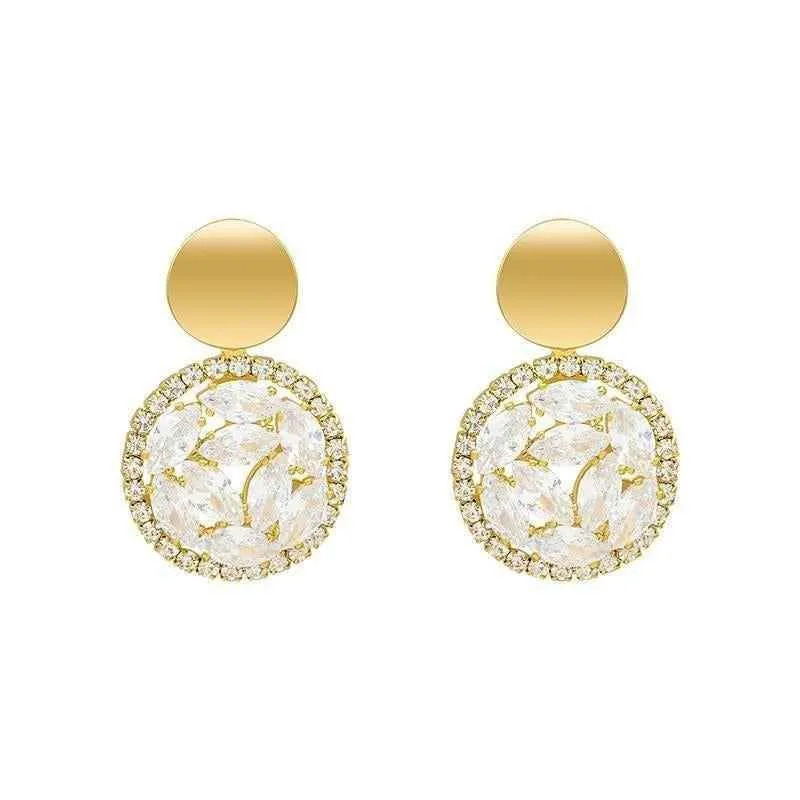 Earrings Charm Jewelry Geometric Big Crystals Pattern #DM20X37