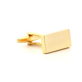 Engraved Logo Rectangle Gold Cufflinks