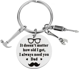 Father's Day Gifts for Dad from Daughter Son, Dad Keychain Key ring for Fathers Birthday Valentine's Day Christmas Gifts