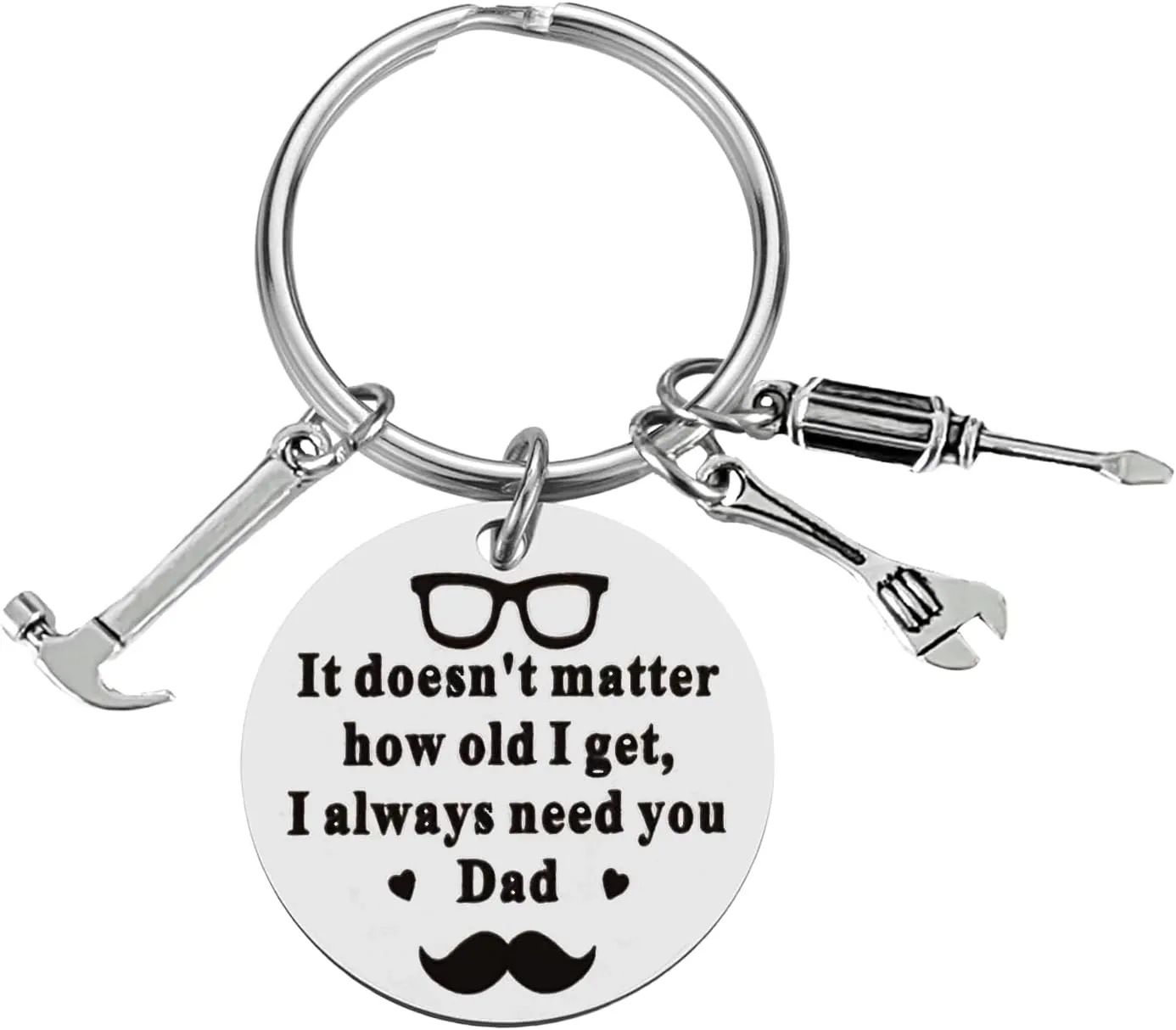 Father's Day Gifts for Dad from Daughter Son, Dad Keychain Key ring for Fathers Birthday Valentine's Day Christmas Gifts