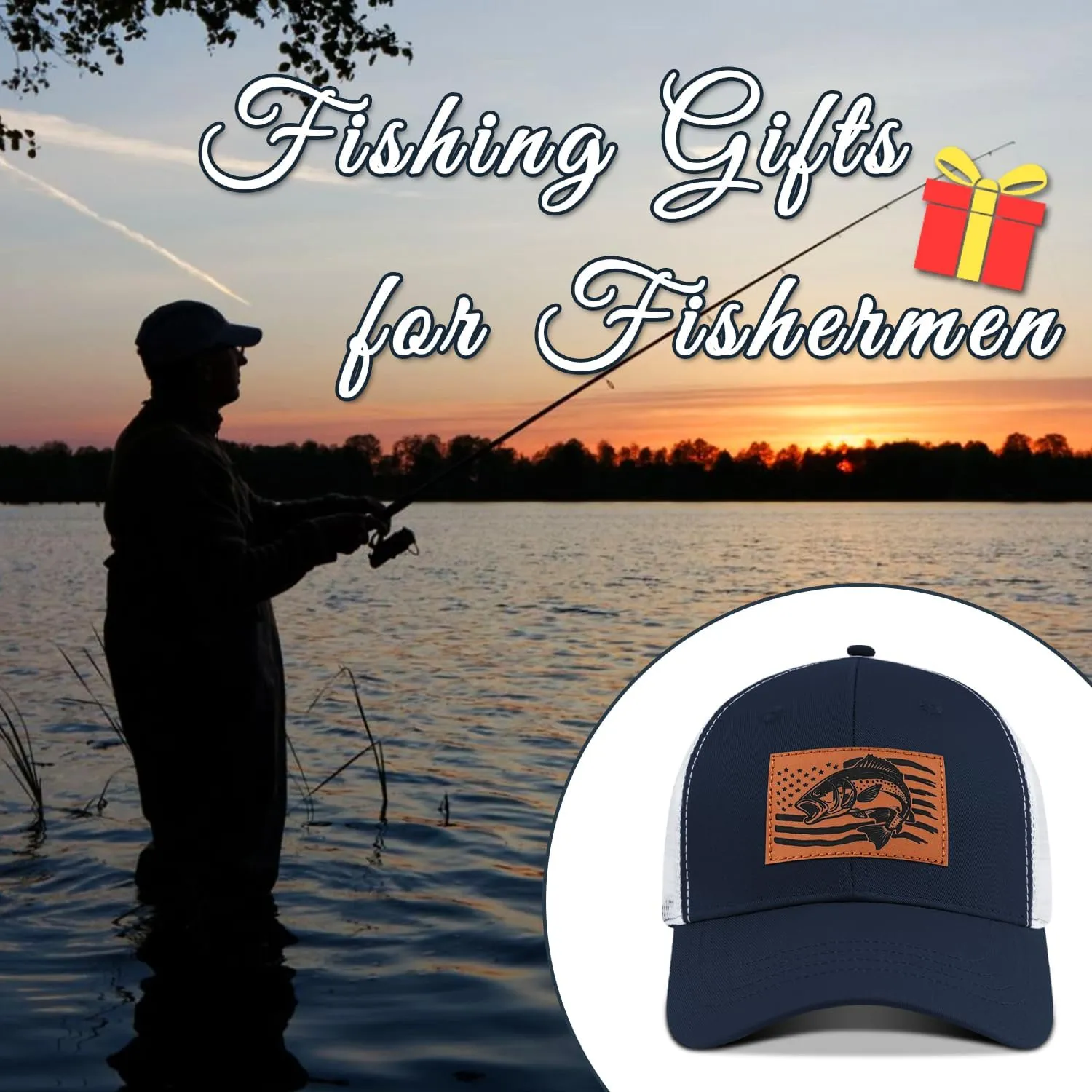 Fishing Hat for Men, Fishing Hat Gifts for Fisherman, Fathers Day Hat Gift for Men, Birthday Gift for Dad