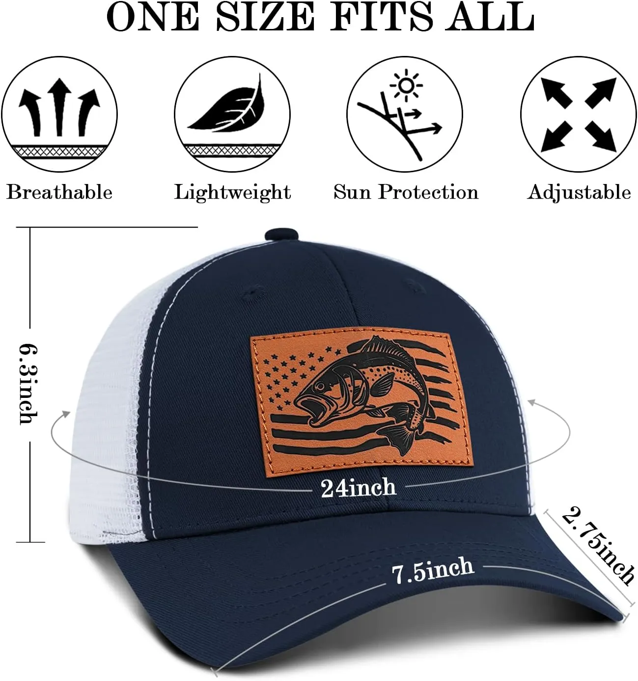 Fishing Hat for Men, Fishing Hat Gifts for Fisherman, Fathers Day Hat Gift for Men, Birthday Gift for Dad