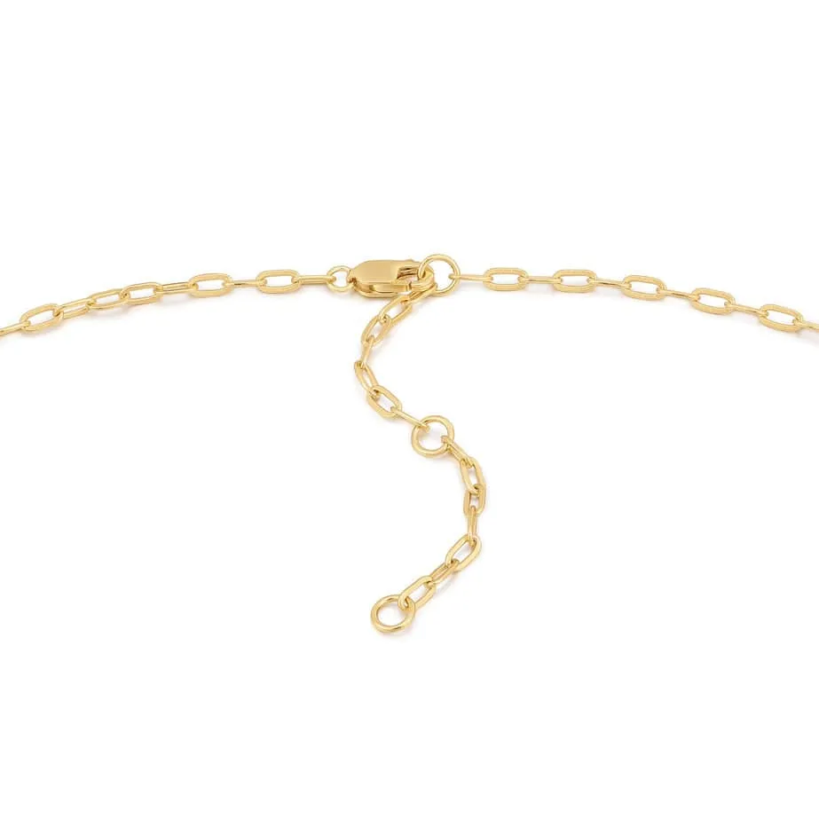 Gold Link Charm Chain Necklace