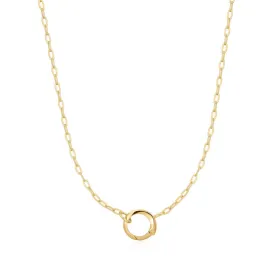 Gold Link Charm Chain Necklace