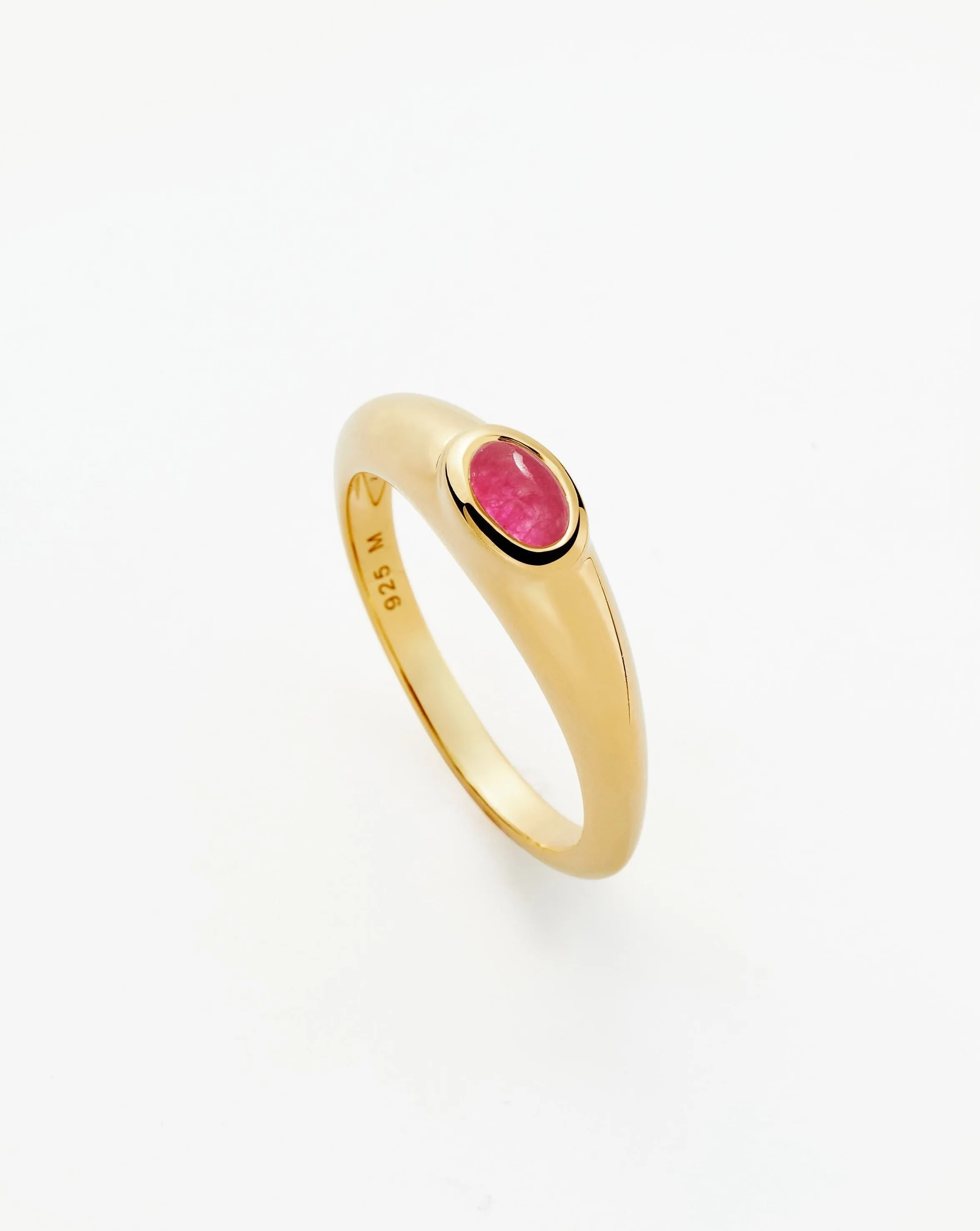 Good Vibes Gemstone Stacking Ring | 18k Gold Vermeil/Pink Quartz