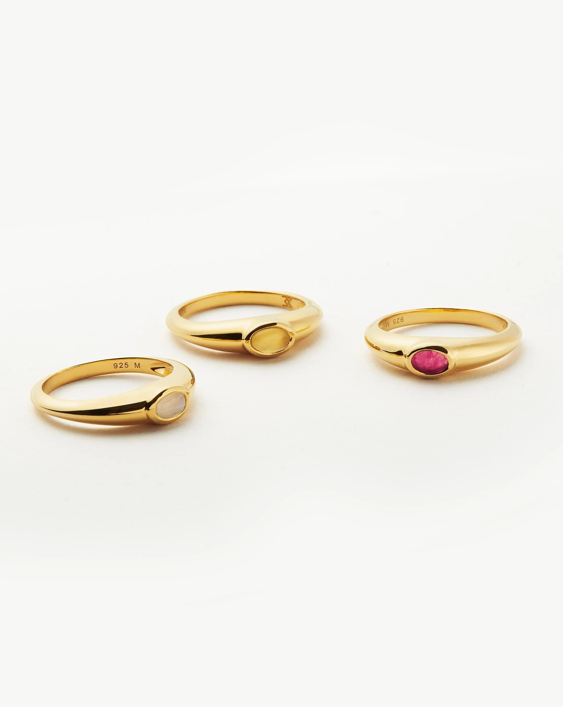 Good Vibes Gemstone Stacking Ring | 18k Gold Vermeil/Pink Quartz