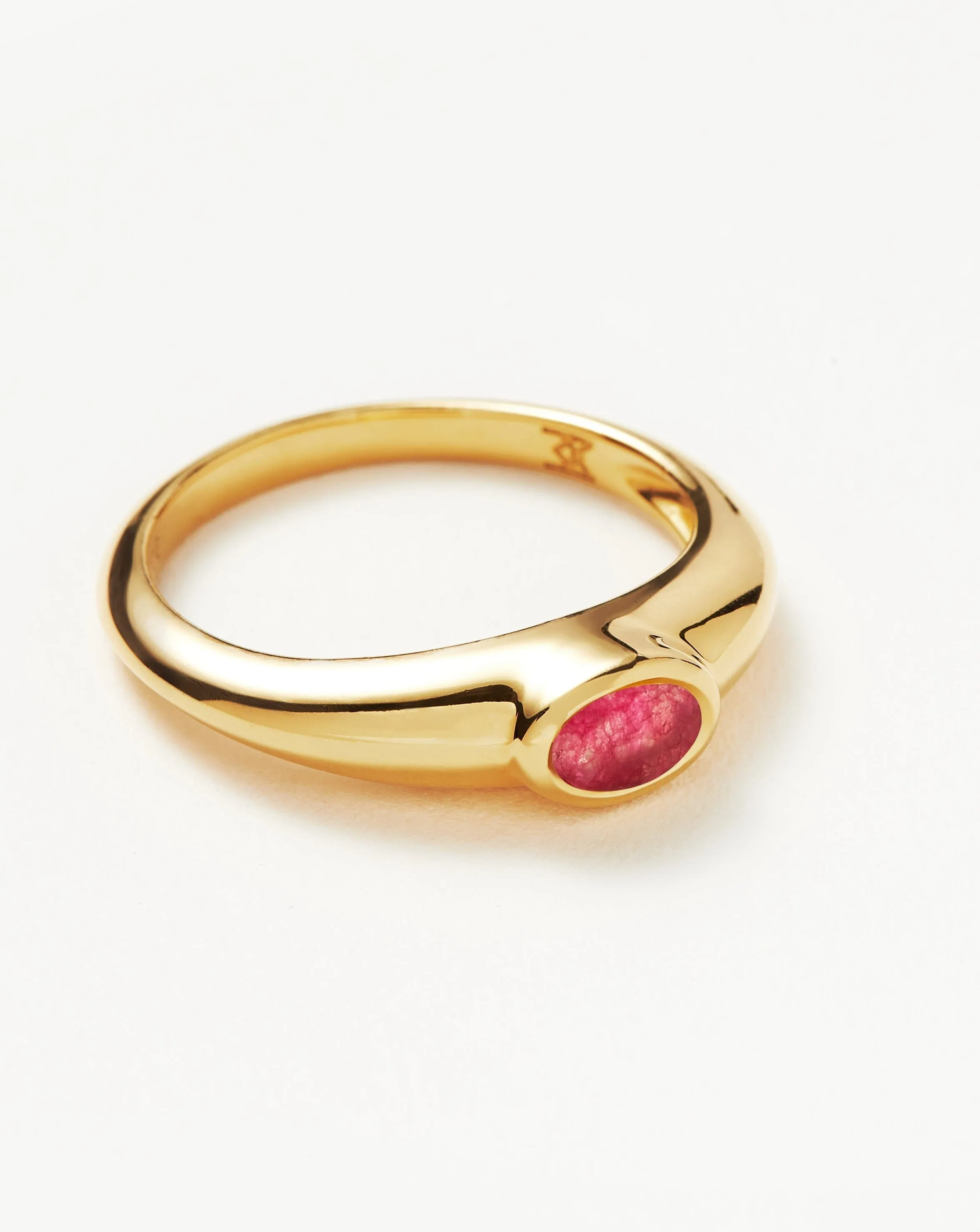 Good Vibes Gemstone Stacking Ring | 18k Gold Vermeil/Pink Quartz