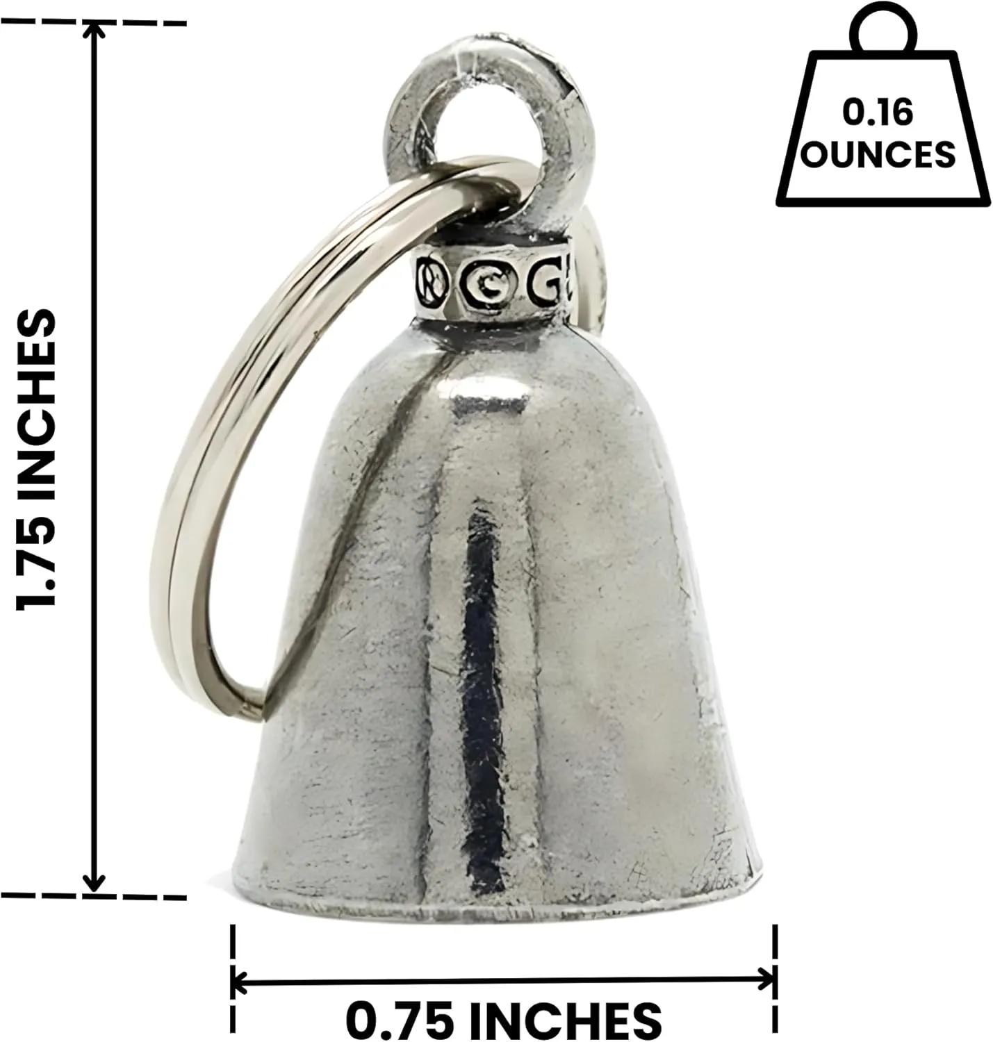 Guardian Bell ManekiNiko Good Luck Bell w/Keyring & Black Velvet Gift Bag | Motorcycle Bell | Lead-Free Pewter | Good Luck Gift to Friends & Family | Bike Bell | Made in USA