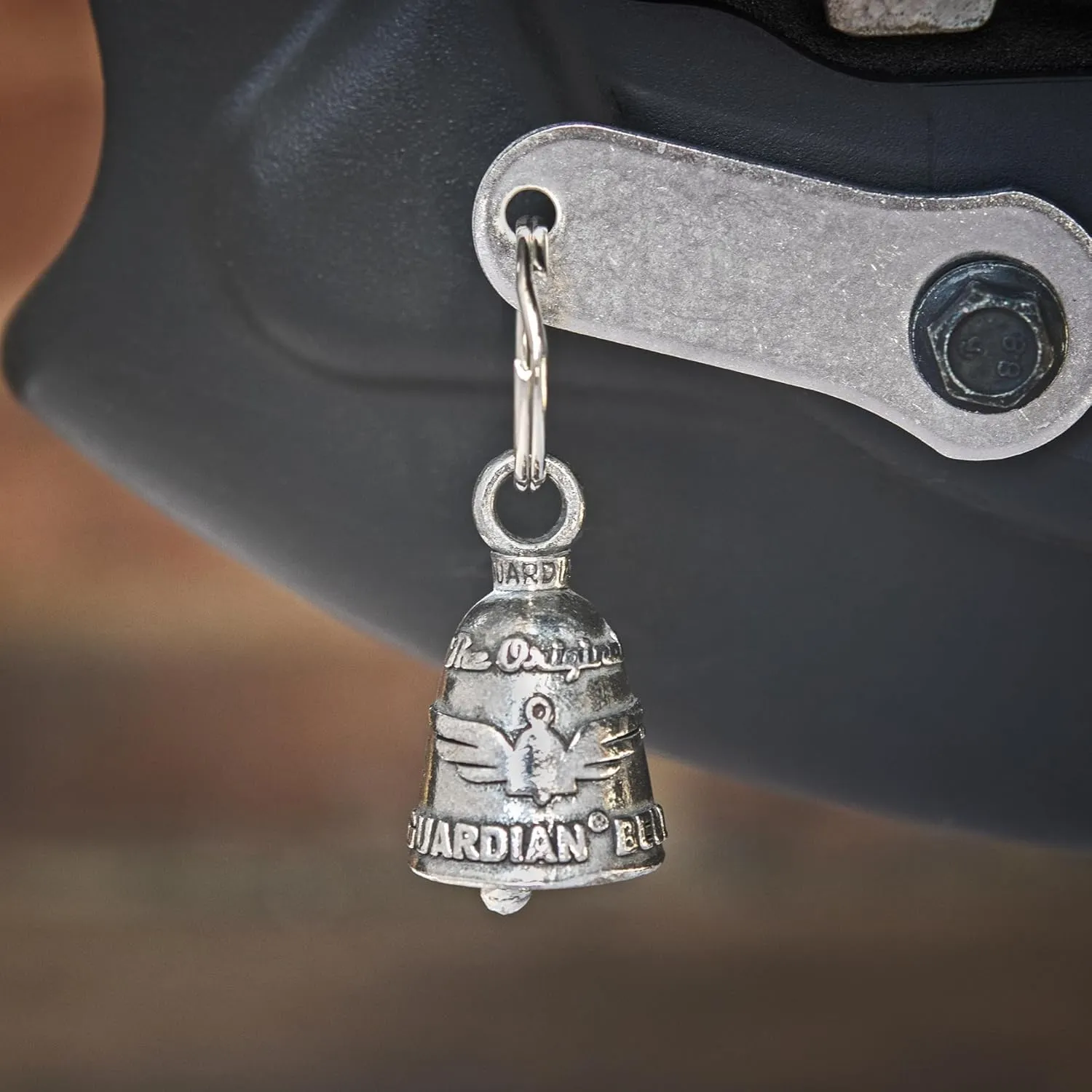 Guardian Bell ManekiNiko Good Luck Bell w/Keyring & Black Velvet Gift Bag | Motorcycle Bell | Lead-Free Pewter | Good Luck Gift to Friends & Family | Bike Bell | Made in USA
