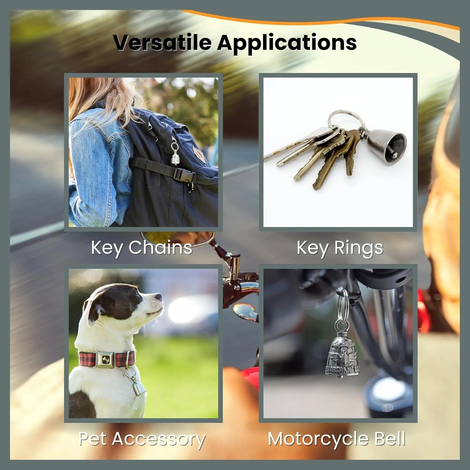 Guardian Bell ManekiNiko Good Luck Bell w/Keyring & Black Velvet Gift Bag | Motorcycle Bell | Lead-Free Pewter | Good Luck Gift to Friends & Family | Bike Bell | Made in USA