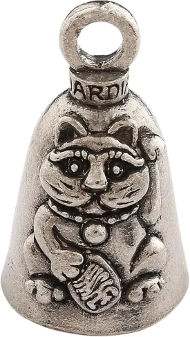 Guardian Bell ManekiNiko Good Luck Bell w/Keyring & Black Velvet Gift Bag | Motorcycle Bell | Lead-Free Pewter | Good Luck Gift to Friends & Family | Bike Bell | Made in USA
