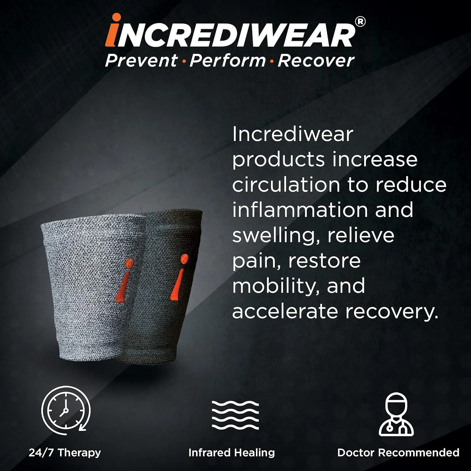 Incrediwear Wrist Sleeve  Wrist Brace for Women and Men, Helps with Inflammation, Swelling & Joint Pain Relief, Wrist Support for Recovering from Injury & Surgery (Black, Large)